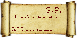 Füstös Henrietta névjegykártya