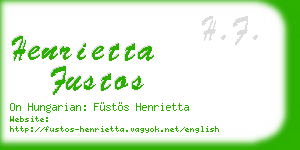 henrietta fustos business card