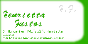 henrietta fustos business card